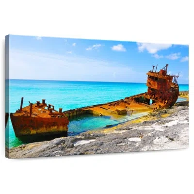 Ebern Designs Rorry Bimini Beach Shipwreck In Blue