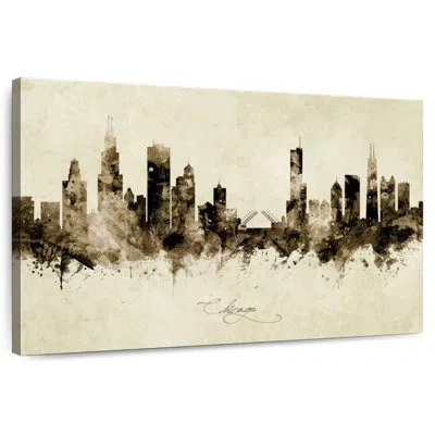 Ebern Designs Rorry Chicago Illinois Skyline X In Brown