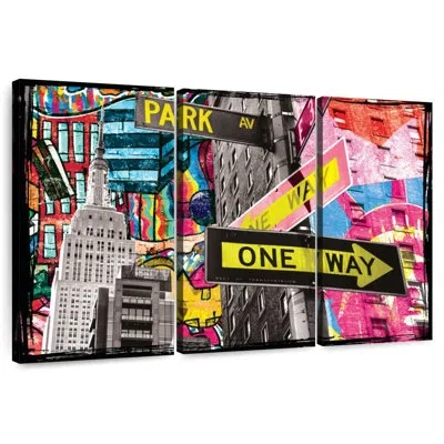 Ebern Designs Sebbie New York Street Signs Grunge In Black