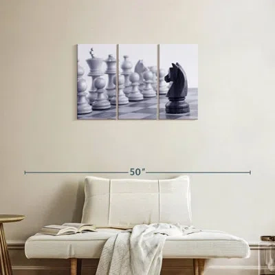 Ebern Designs Senne Chess Game Knight In Black