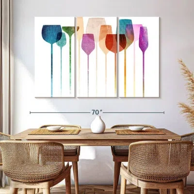 Ebern Designs Senne Colorful Party Glasses In White