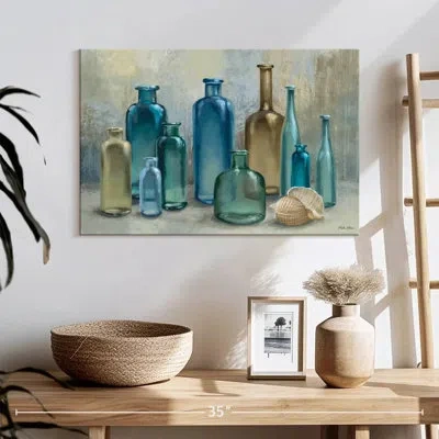 Ebern Designs Senne Glass Bottles In Blue