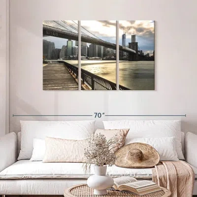 Ebern Designs Senne Ny Brooklyn Bridge In Gray