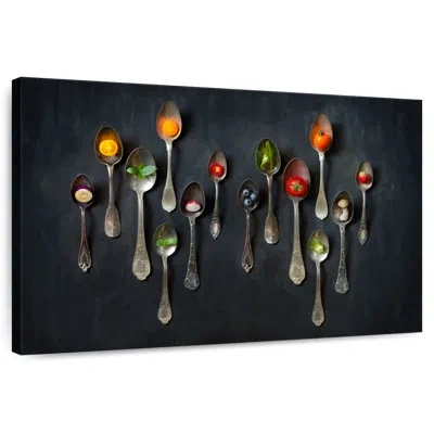 Ebern Designs Senne Vegan Food On Spoons In Gray