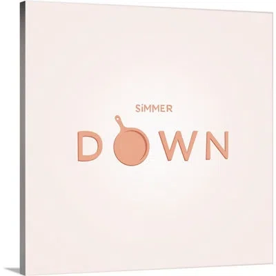 Ebern Designs 'simmer Down - Retro Kitchen Art' By Kate Lillyson Textual Art On Canvas In Pink