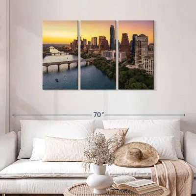 Ebern Designs Sireci Austin Dusk Skyline In Gray