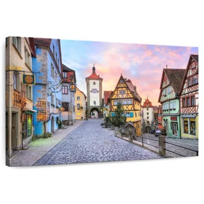 Ebern Designs Sireci Cobbled Rothenburg Street In Blue