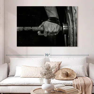 Ebern Designs Sireci Man Holding Weights In Gray
