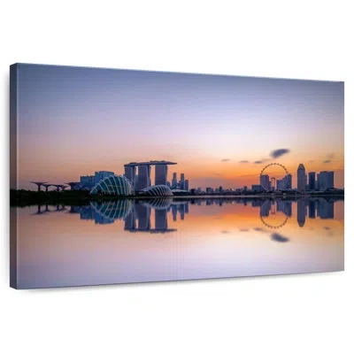 Ebern Designs Sireci Singapore Sunset Skyline In Gray