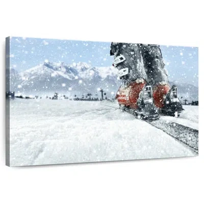 Ebern Designs Sireci Winter Mountain Ski In Blue