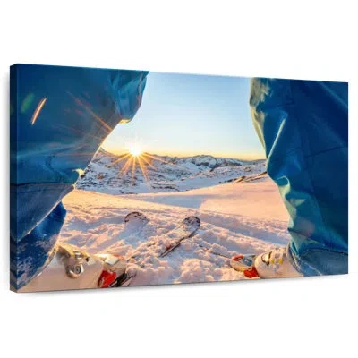 Ebern Designs Sireci Winter Sunset Ski