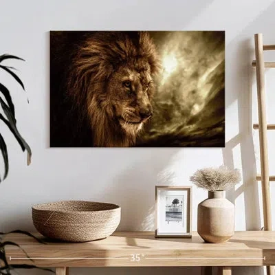 Ebern Designs Stormy Sky Lion In Brown