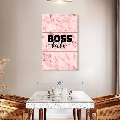 Ebern Designs Tergel Boss Babe Girl Power Quote In Pink