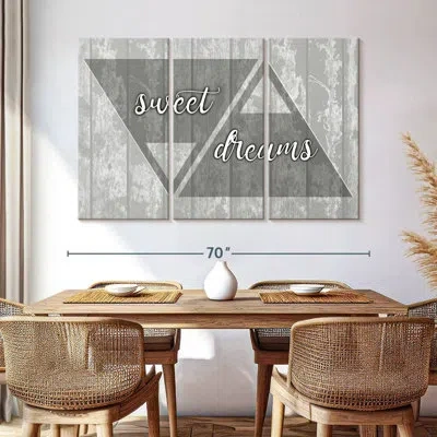 Ebern Designs Tergel Dreams & Ambitions Quote In Gray