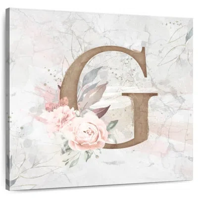 Ebern Designs Tergel Floral G Monogram In White