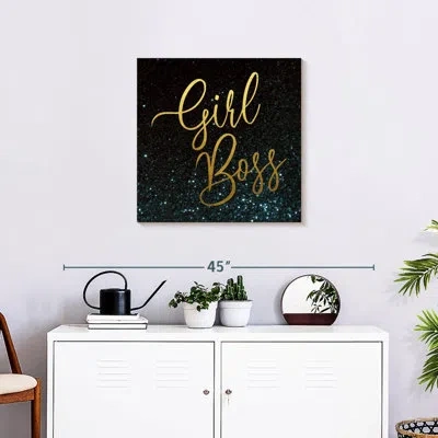 Ebern Designs Tergel Glitter Girl Boss I