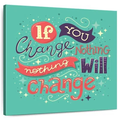 Ebern Designs Tergel If You Change Nothing Quote In Teal