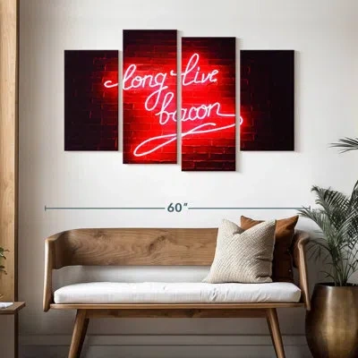 Ebern Designs Tergel Long Live Bacon In Red