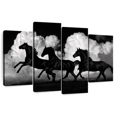 Ebern Designs Wild Horses Silhouette In Black