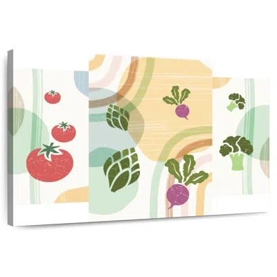 Ebern Designs Yarlin Boho Abstract Vegetables In White