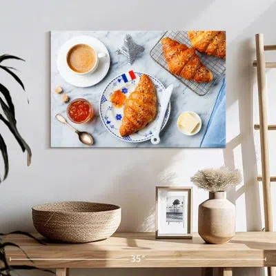 Ebern Designs Yarlin French Croissant And Coffee In Beige