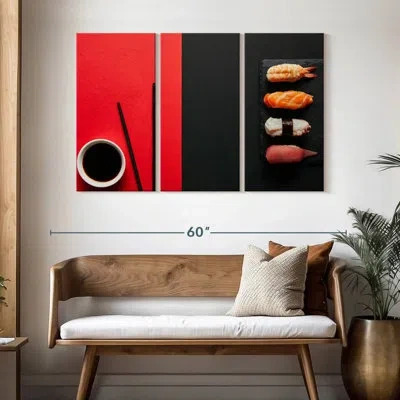 Ebern Designs Yarlin Fresh Nigiri Sushi In Red
