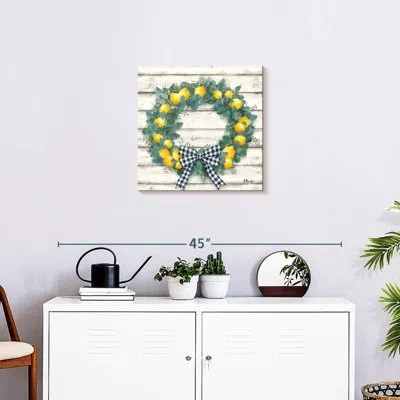 Ebern Designs Yarlin Lemon Wreath In Beige