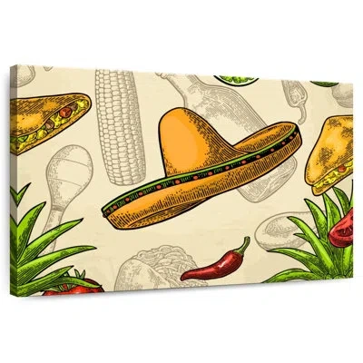 Ebern Designs Yarlin Mexican Food Pattern In Green