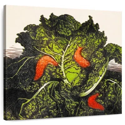 Ebern Designs Yarlin Three Slugs On A Cabbage In Beige