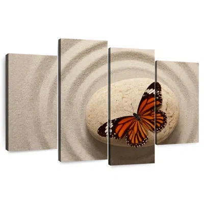 Ebern Designs Zen Orange Butterfly In Beige