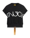 Ebit Woman Sweatshirt Black Size L Cotton In Black