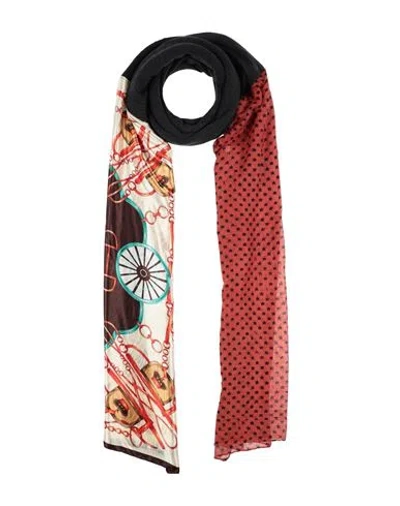 Ebony & Ivory Woman Scarf Lead Size - Cotton, Polyester, Wool In Grey