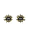 Ebru Jewelry 14k 0.16 Ct. Tw. Diamond & Sapphire Stud Earrings In Metallic