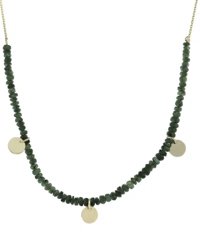 Ebru Jewelry 14k Emerald Minimalist Necklace In Green