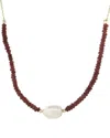 Ebru Jewelry 14k Ruby & 0.35mm Pearl Minimalist Necklace In Brown