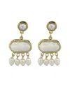 Ebru Jewelry Cleopatra Plated 1.2in Pearl Dangle Earrings In Multi