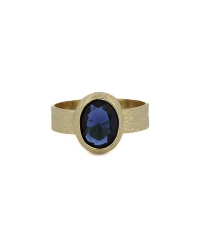 Ebru Jewelry Cleopatra Plated Cz Solitaire Ring In Gold