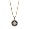Ebru Jewelry Gold / Black Guiding Star Men's Chain Necklace - Gold