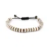 Ebru Jewelry Gold / Black / White Men's White Howlite & Gold Hematite Beaded Adjustable Bracelet - White