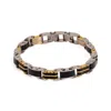 Ebru Jewelry Gold / Silver Men's Fashion Icon Silver & Black Bracelet - Silver In Brown