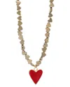 Ebru Jewelry Love Plated Hematite Beaded Necklace In Gold