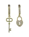 Ebru Jewelry Love Silver Cz Dangle Earrings In Gold