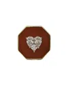 Ebru Jewelry Love Silver Cz Statement Adjustable Ring In Burgundy
