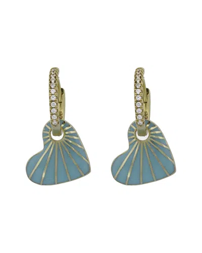 Ebru Jewelry Love Silver Hoop Earrings In Multi