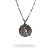 Ebru Jewelry Men's Ancient Warrior Medallion Men's Sterling Silver Necklace - Silver In Black