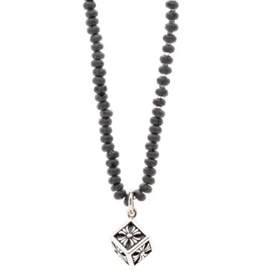 Ebru Jewelry Men's Black / Silver Celtic Dice Necklace - Black In Multi