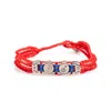 Ebru Jewelry Men's Blue / Red / Silver Spiritual Soul Red Cord Striking Unisex Bracelet - Red In Red