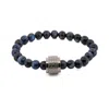 Ebru Jewelry Men's Blue / Silver Blue Tiger's Eye Beaded Silver Amour Bracelet - Blue In Multi