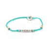 Ebru Jewelry Men's Blue / Silver Sterling Silver Spiritual Symbols Turquoise Woven Hope Braided Bracelet - Blue