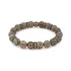 Ebru Jewelry Men's Brown / Silver Inner Power Bronze & Nepal Beaded Bracelet - Brown